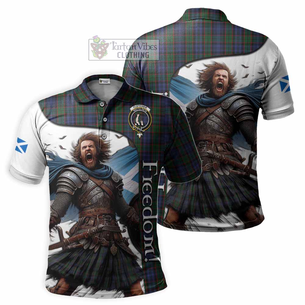 Tartan Vibes Clothing Fletcher Crest Tartan Polo Shirt Inspired by the Freedom of Scottish Warrior