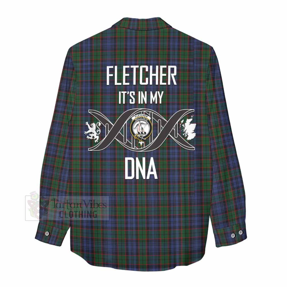 Tartan Vibes Clothing Fletcher Tartan Women's Casual Shirt with Family Crest DNA In Me Style