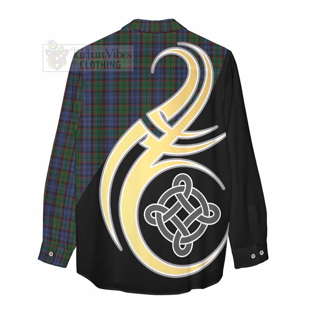 Tartan Vibes Clothing Fletcher Tartan Women's Casual Shirt with Family Crest and Celtic Symbol Style