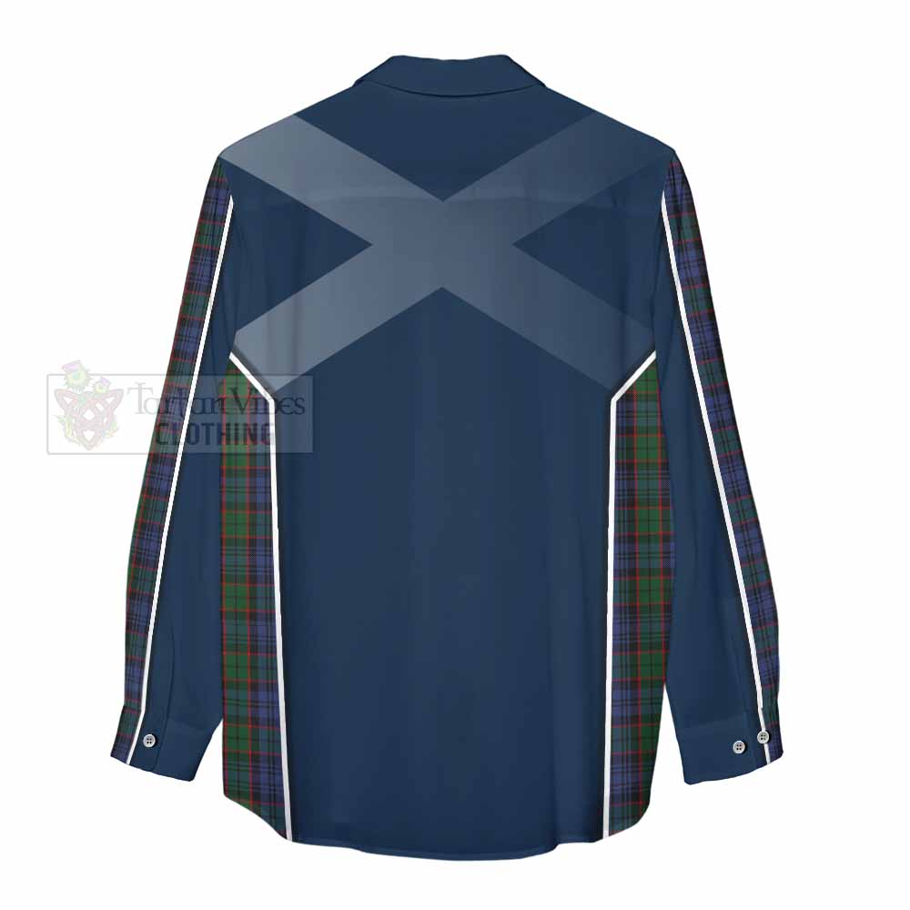 Tartan Vibes Clothing Fletcher Tartan Women's Casual Shirt with Family Crest and Lion Rampant Vibes Sport Style