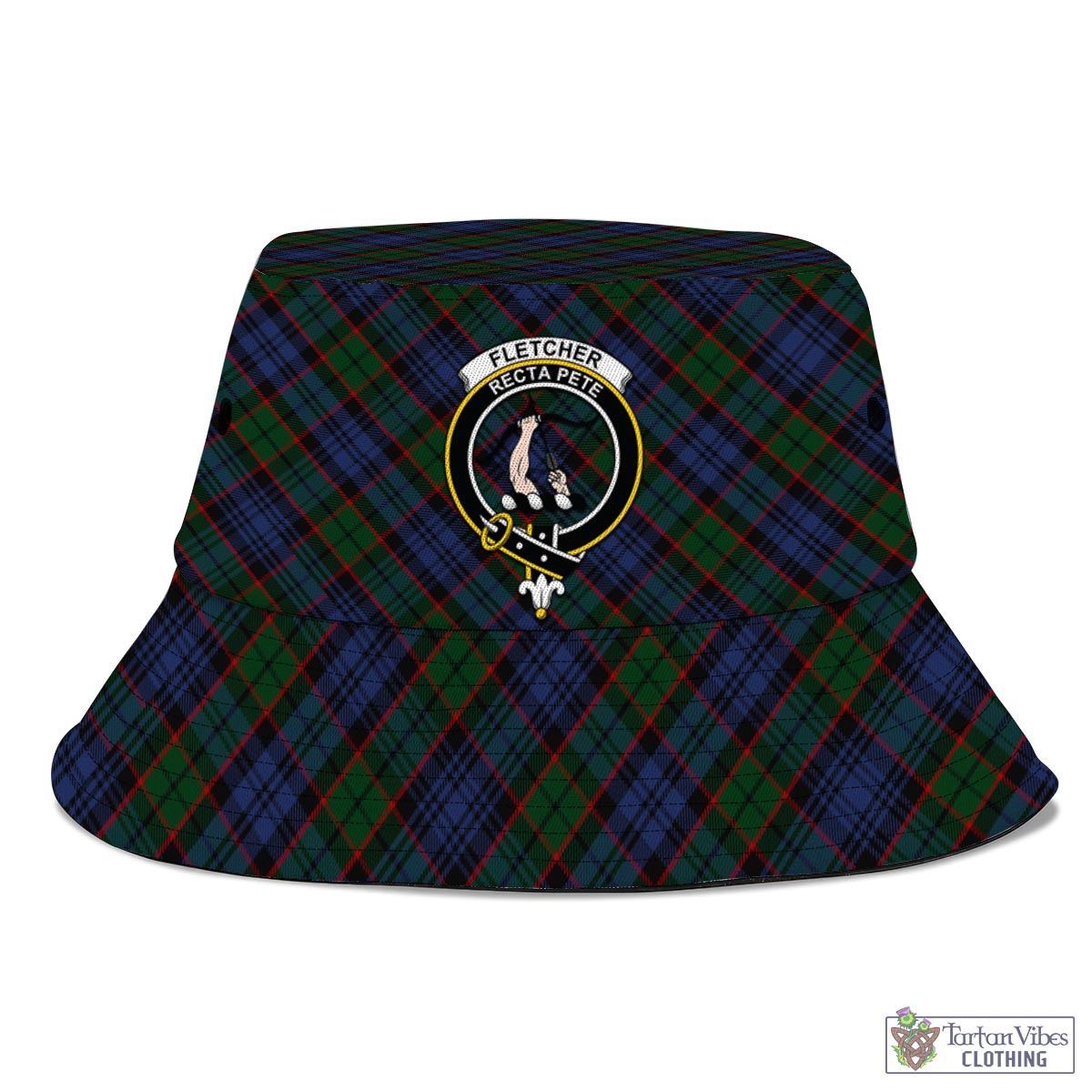 Tartan Vibes Clothing Fletcher Tartan Bucket Hat with Family Crest