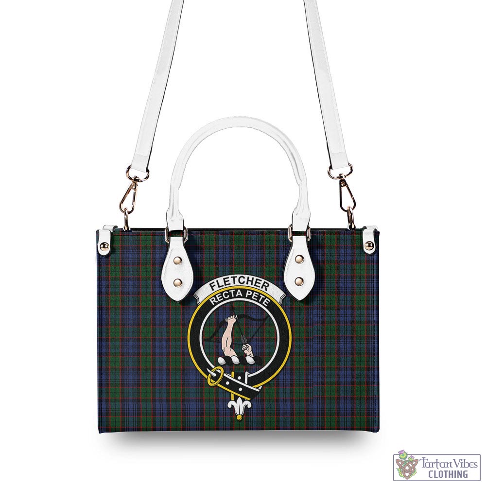 Tartan Vibes Clothing Fletcher Tartan Luxury Leather Handbags with Family Crest