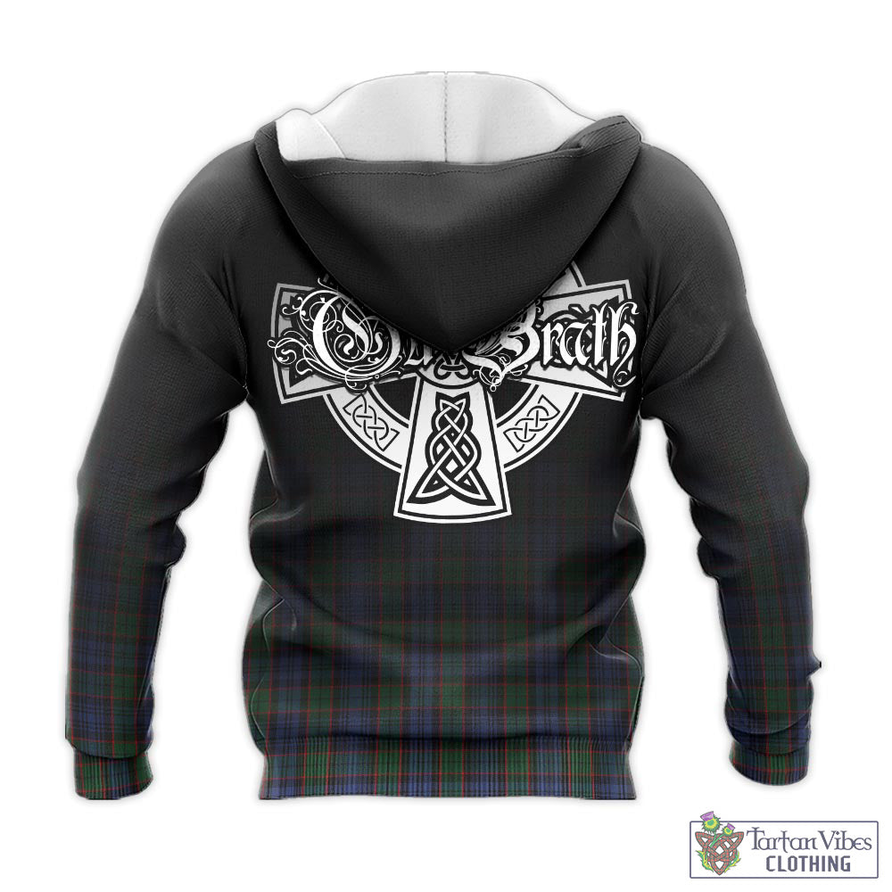 Tartan Vibes Clothing Fletcher Tartan Knitted Hoodie Featuring Alba Gu Brath Family Crest Celtic Inspired