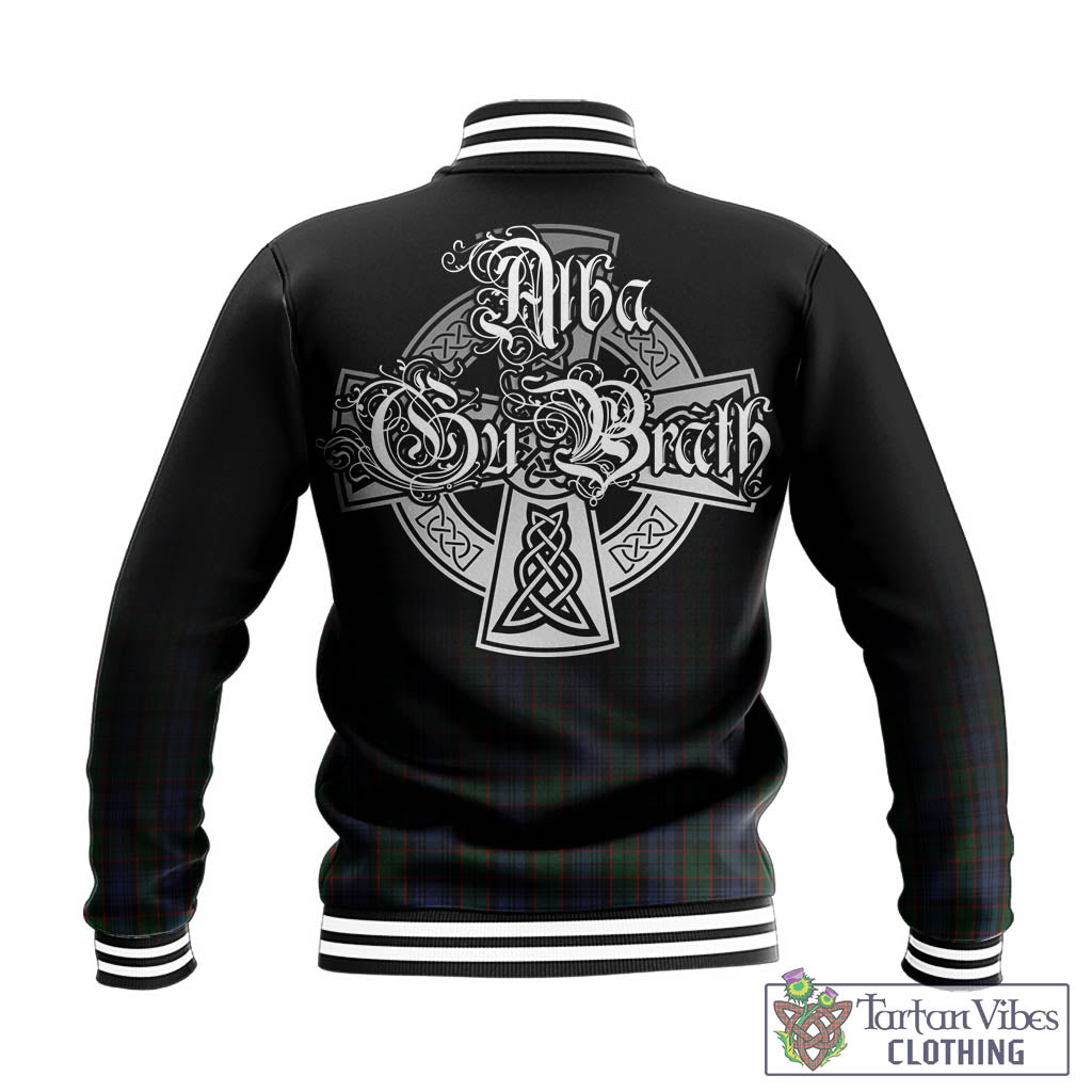 Tartan Vibes Clothing Fletcher Tartan Baseball Jacket Featuring Alba Gu Brath Family Crest Celtic Inspired