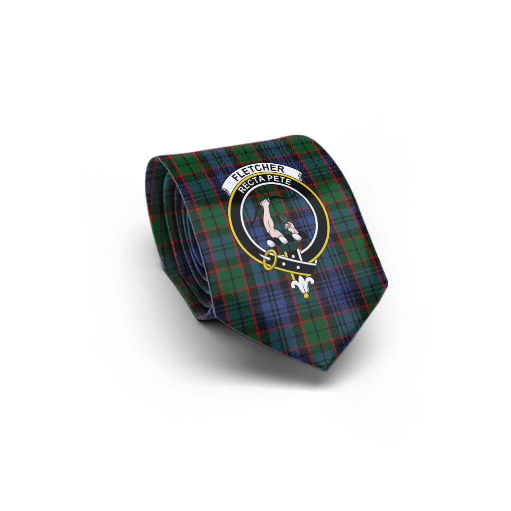 Fletcher Tartan Classic Necktie with Family Crest - Tartan Vibes Clothing