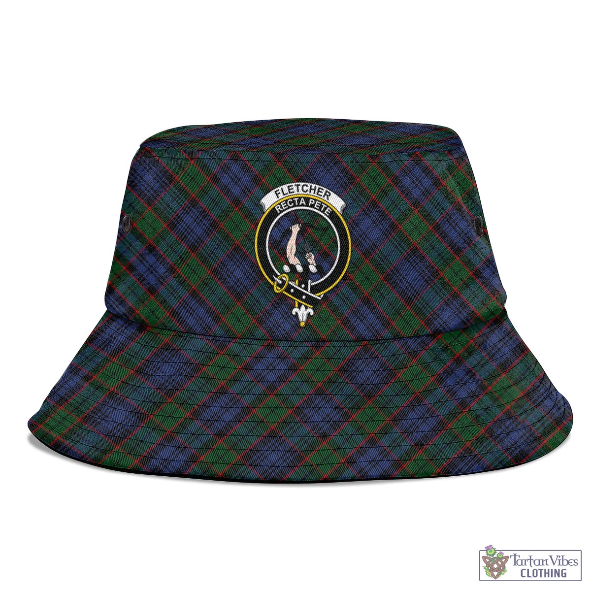 Tartan Vibes Clothing Fletcher Tartan Bucket Hat with Family Crest