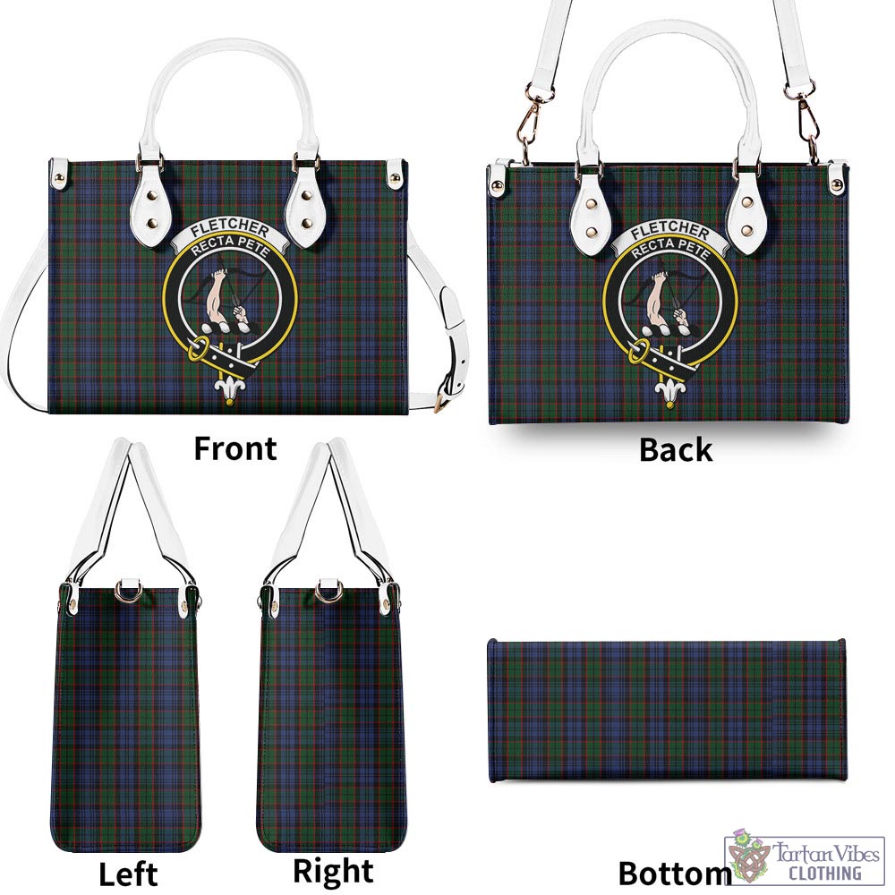 Tartan Vibes Clothing Fletcher Tartan Luxury Leather Handbags with Family Crest