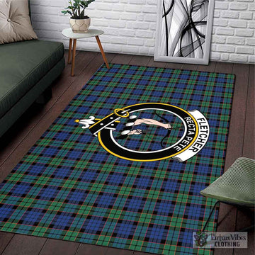 Fletcher Ancient Tartan Area Rug with Family Crest