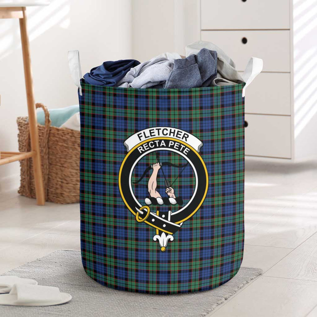 Fletcher Ancient Tartan Laundry Basket with Family Crest One Size - Tartanvibesclothing Shop