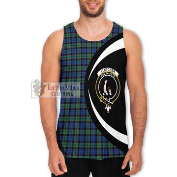 Fletcher Ancient Tartan Men's Tank Top with Family Crest Circle Style