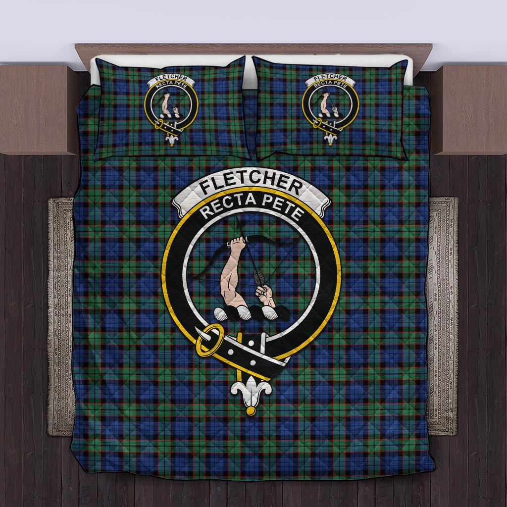 Fletcher Ancient Tartan Quilt Bed Set with Family Crest Twin - Tartan Vibes Clothing