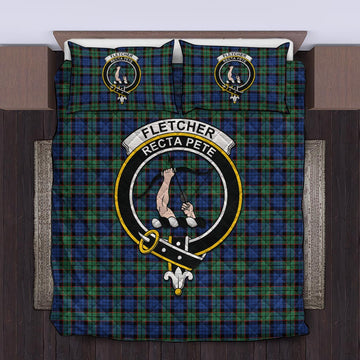 Fletcher Ancient Tartan Quilt Bed Set with Family Crest