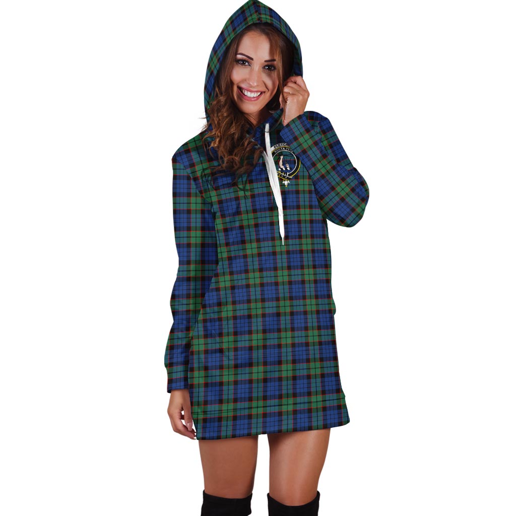 Fletcher Ancient Tartan Hoodie Dress with Family Crest - Tartan Vibes Clothing