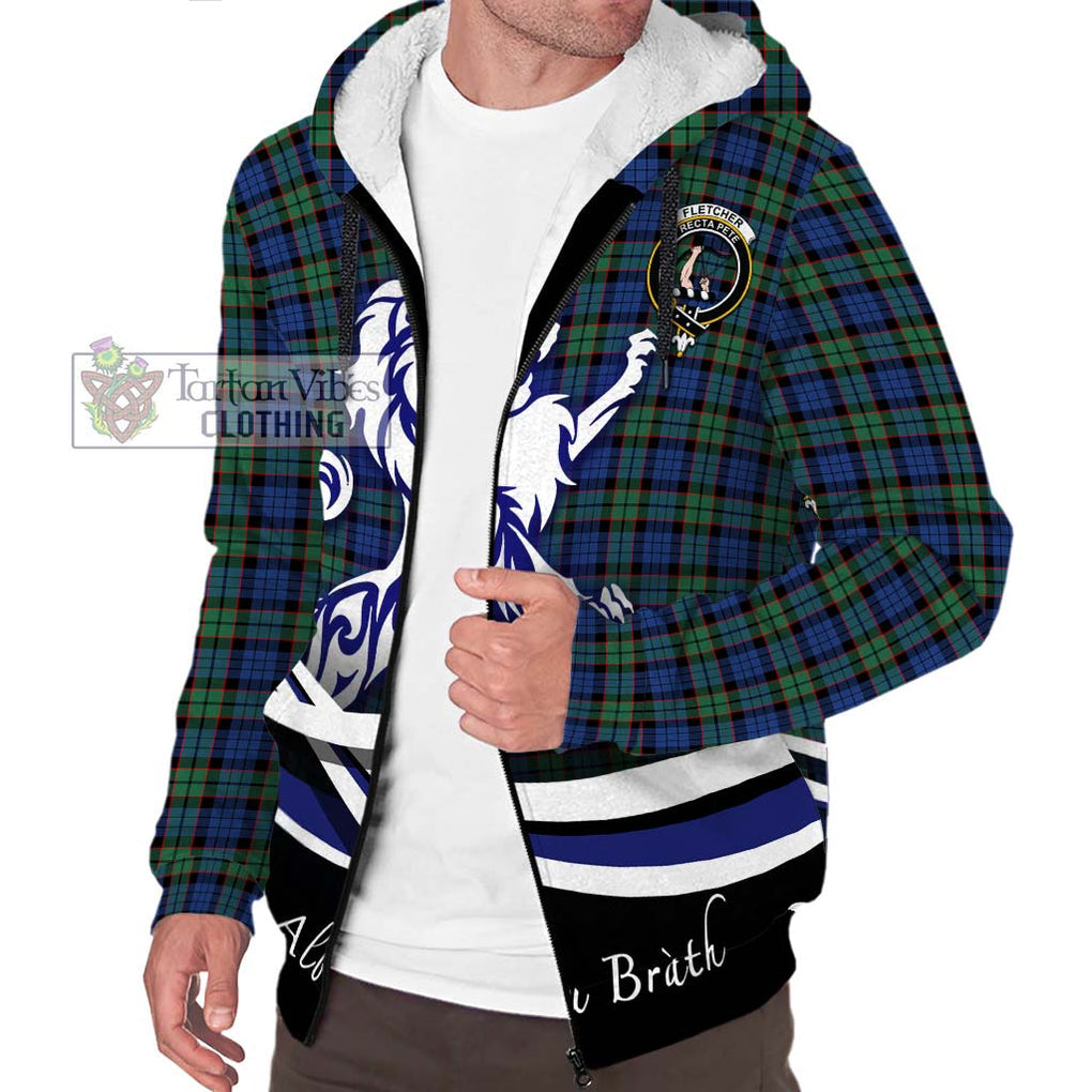 Fletcher Ancient Tartan Sherpa Hoodie with Alba Gu Brath Regal Lion Emblem Unisex S - Tartanvibesclothing Shop