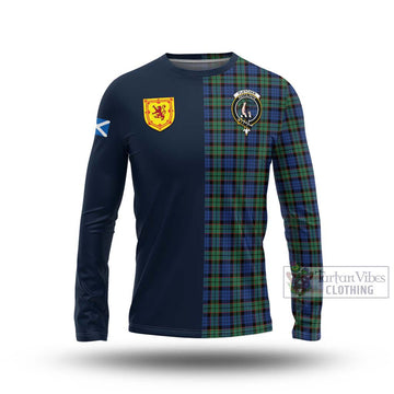 Fletcher Ancient Tartan Long Sleeve T-Shirt Alba with Scottish Lion Royal Arm Half Style