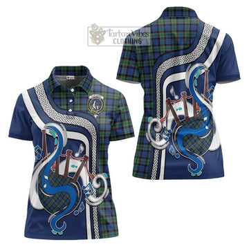 Fletcher Ancient Tartan Women's Polo Shirt with Epic Bagpipe Style