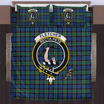 Fletcher Ancient Tartan Bedding Set with Family Crest