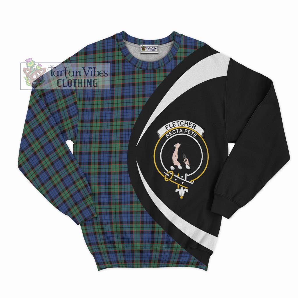 Tartan Vibes Clothing Fletcher Ancient Tartan Sweatshirt with Family Crest Circle Style