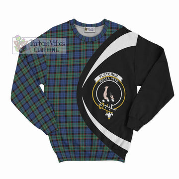 Fletcher Ancient Tartan Sweatshirt with Family Crest Circle Style