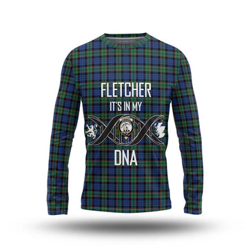 Fletcher Ancient Tartan Long Sleeve T-Shirt with Family Crest DNA In Me Style