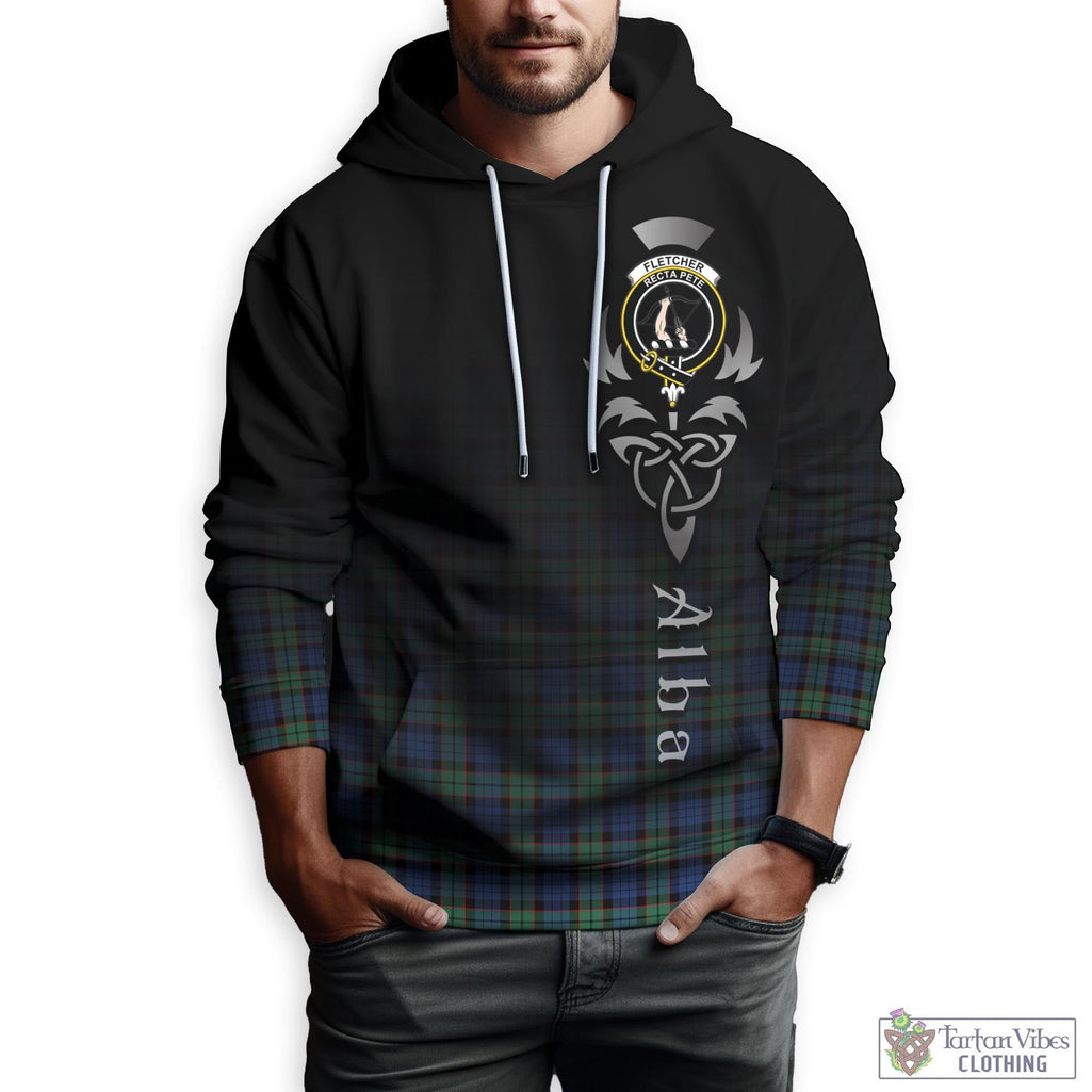 Tartan Vibes Clothing Fletcher Ancient Tartan Hoodie Featuring Alba Gu Brath Family Crest Celtic Inspired