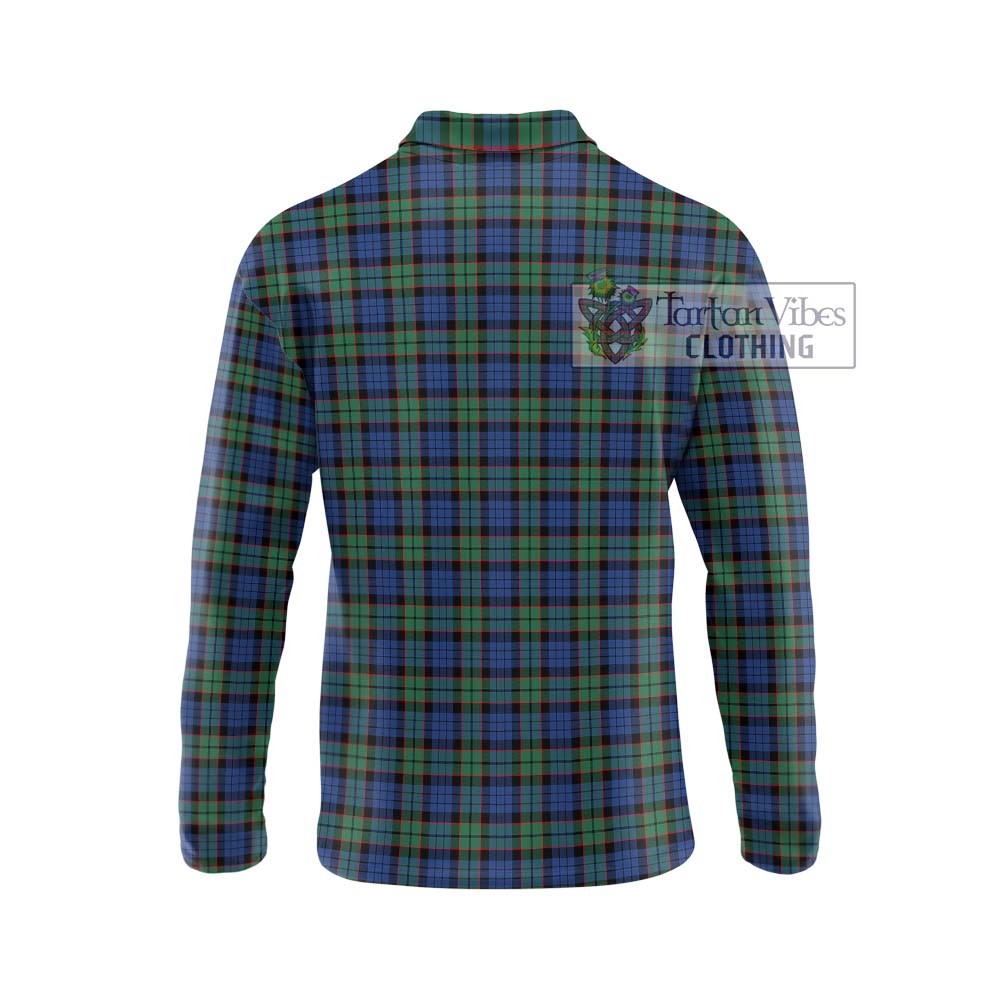 Fletcher Ancient Tartan Long Sleeve Polo Shirt with Family Crest DNA In Me Style - Tartanvibesclothing Shop