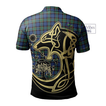 Fletcher Ancient Tartan Polo Shirt with Family Crest Celtic Wolf Style