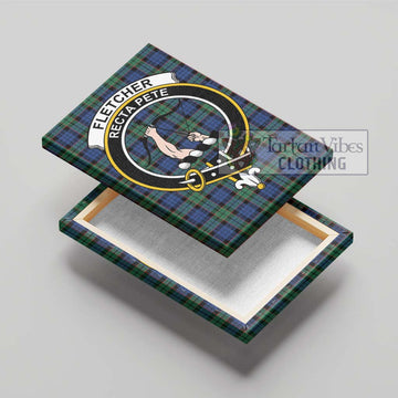 Fletcher Ancient Tartan Canvas Print Wall Art with Family Crest