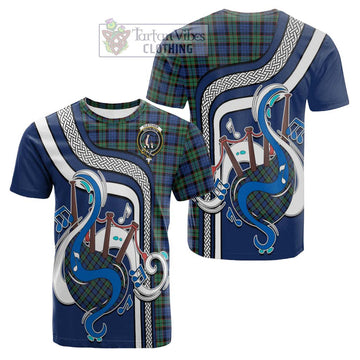 Fletcher Ancient Tartan Cotton T-shirt with Epic Bagpipe Style