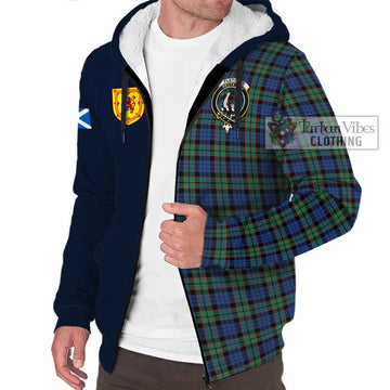 Fletcher Ancient Tartan Sherpa Hoodie Alba with Scottish Lion Royal Arm Half Style