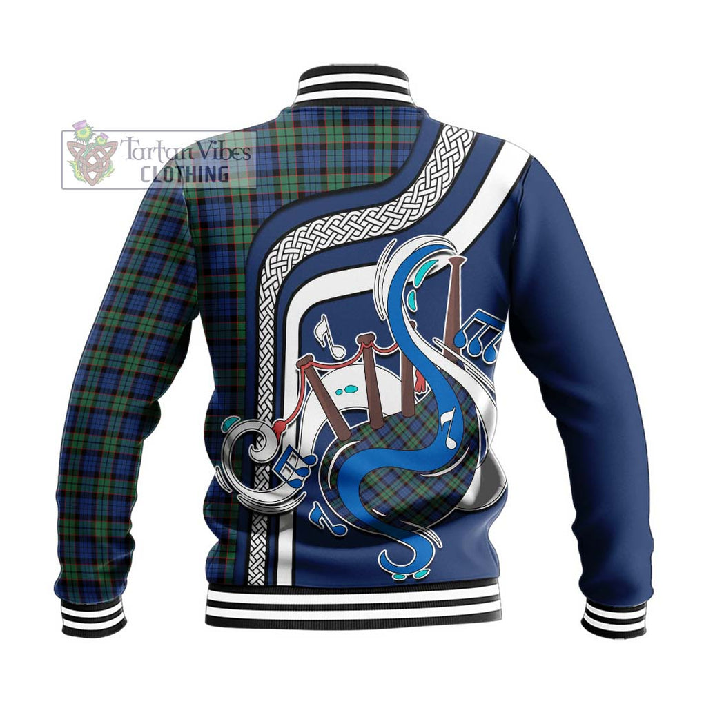 Tartan Vibes Clothing Fletcher Ancient Tartan Baseball Jacket with Epic Bagpipe Style