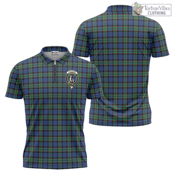 Fletcher Ancient Tartan Zipper Polo Shirt with Family Crest