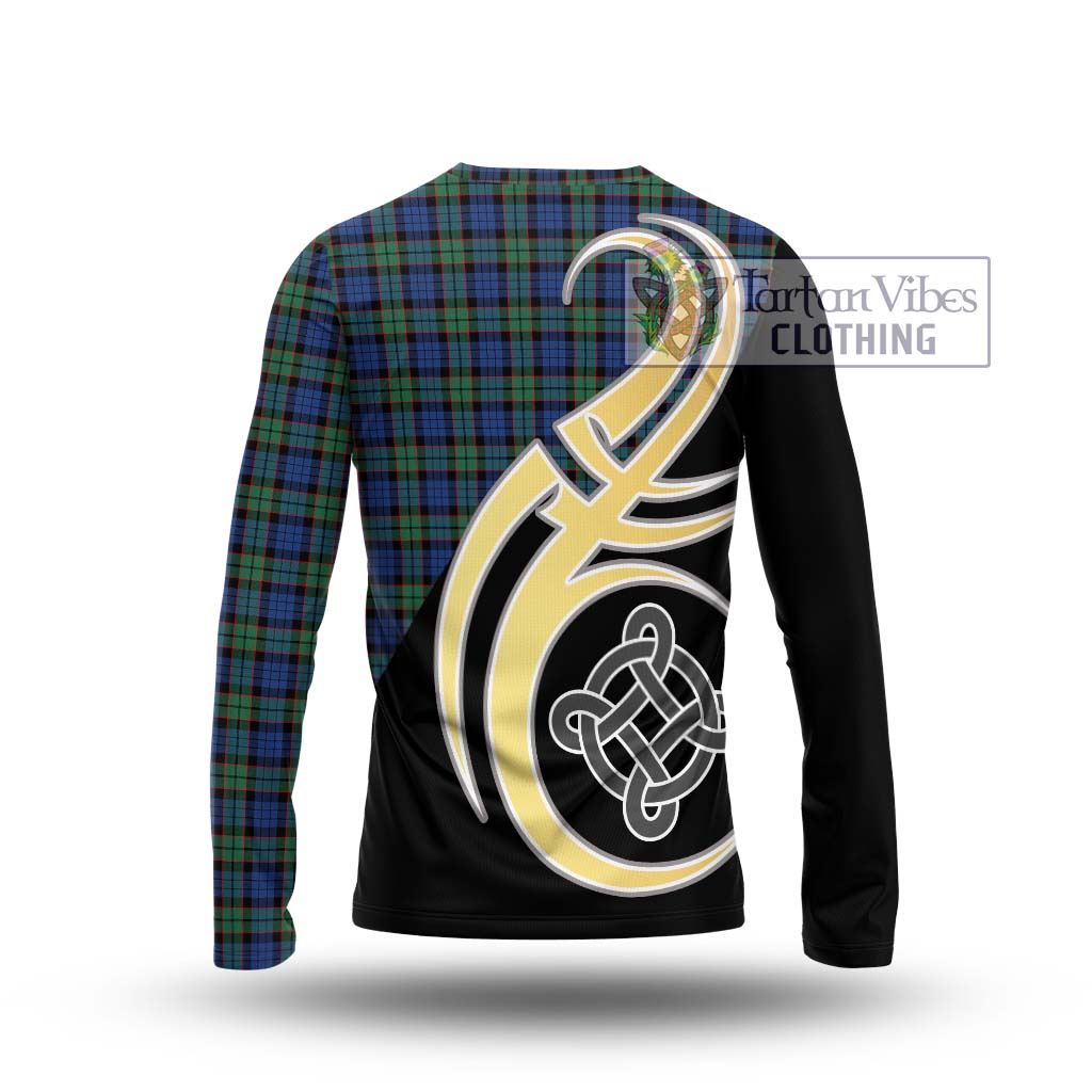 Fletcher Ancient Tartan Long Sleeve T-Shirt with Family Crest and Celtic Symbol Style - Tartan Vibes Clothing