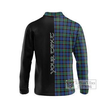 Fletcher Ancient Tartan Long Sleeve Polo Shirt with Family Crest and Half Of Me Style