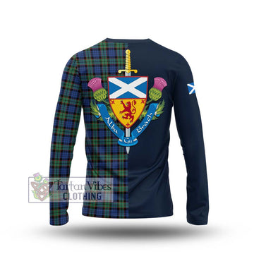 Fletcher Ancient Tartan Long Sleeve T-Shirt Alba with Scottish Lion Royal Arm Half Style