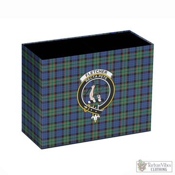 Fletcher Ancient Tartan Pen Holder with Family Crest