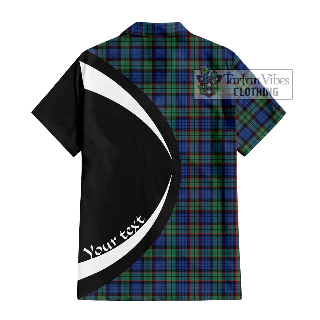 Fletcher Ancient Tartan Short Sleeve Button Up with Family Crest Circle Style - Tartan Vibes Clothing