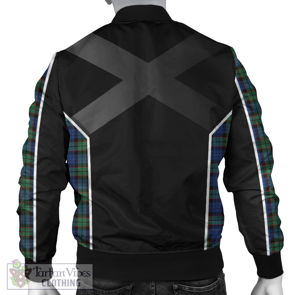 Tartan Vibes Clothing Fletcher Ancient Tartan Bomber Jacket with Family Crest and Scottish Thistle Vibes Sport Style