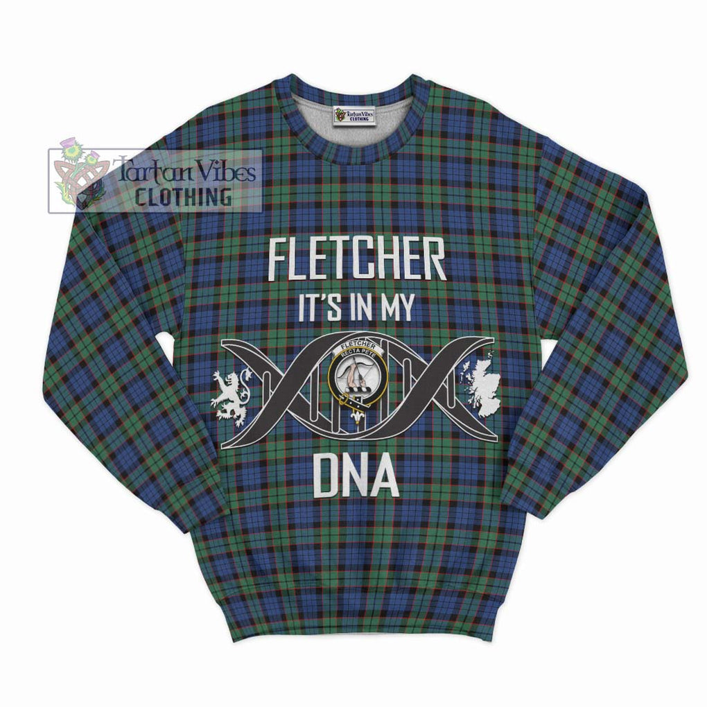 Fletcher Ancient Tartan Sweatshirt with Family Crest DNA In Me Style - Tartanvibesclothing Shop