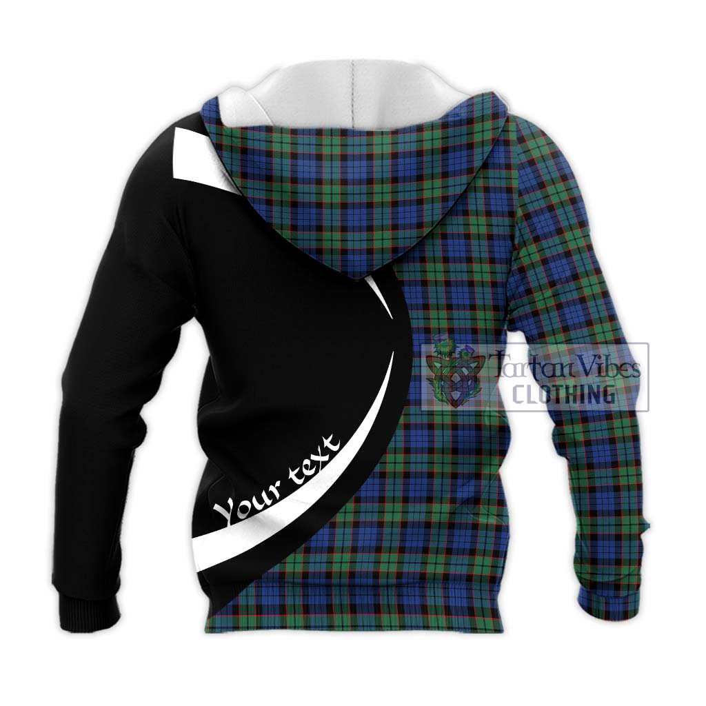 Fletcher Ancient Tartan Knitted Hoodie with Family Crest Circle Style - Tartan Vibes Clothing