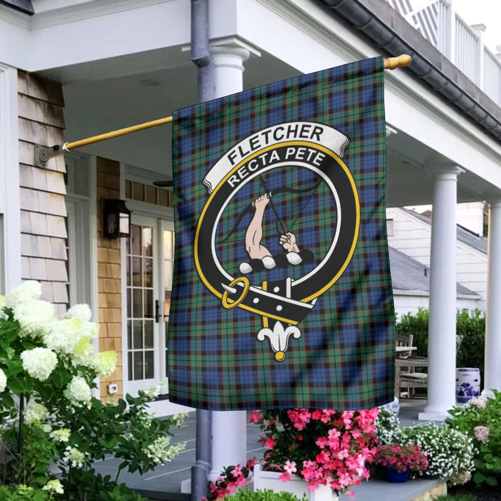 Fletcher Ancient Tartan Flag with Family Crest - Tartan Vibes Clothing