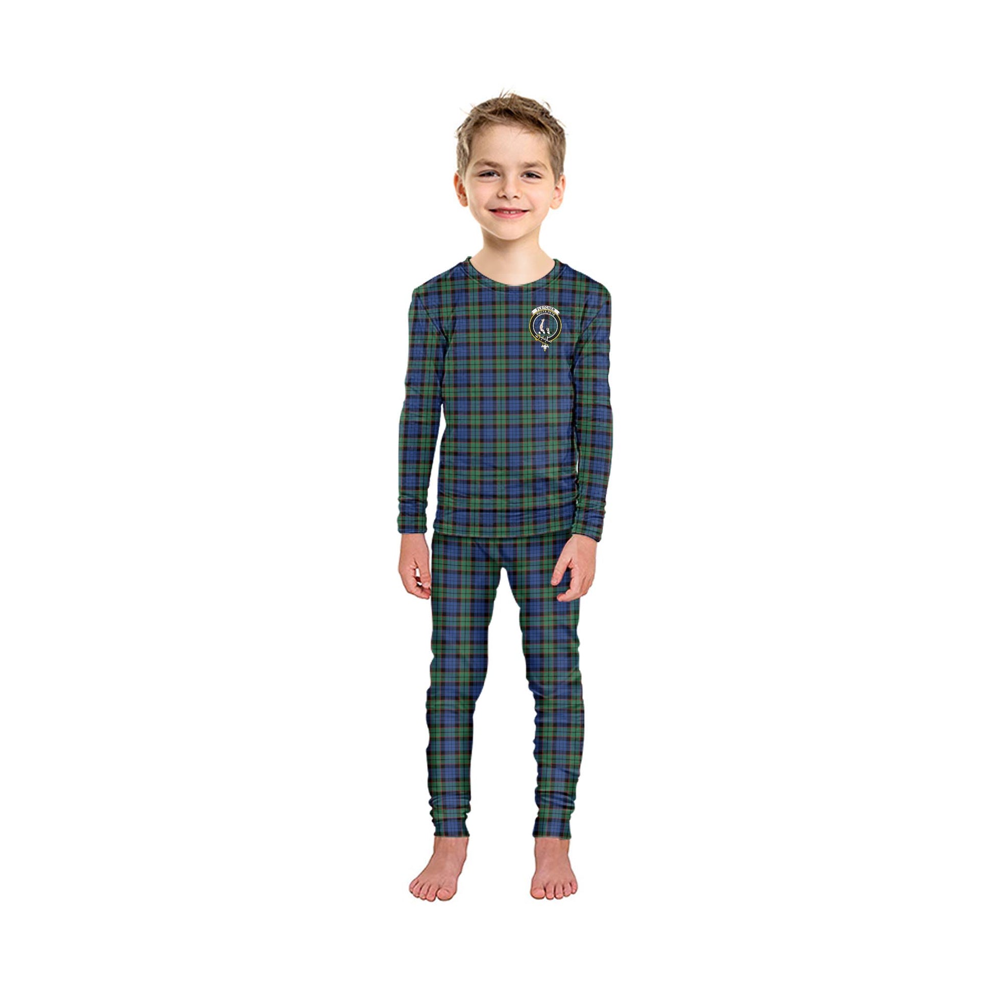 Fletcher Ancient Tartan Pajamas Family Set with Family Crest - Tartan Vibes Clothing