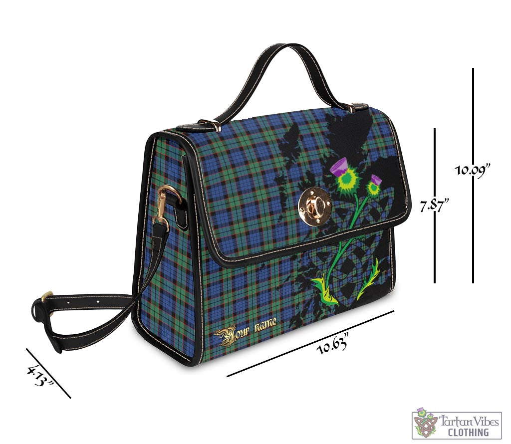 Tartan Vibes Clothing Fletcher Ancient Tartan Waterproof Canvas Bag with Scotland Map and Thistle Celtic Accents