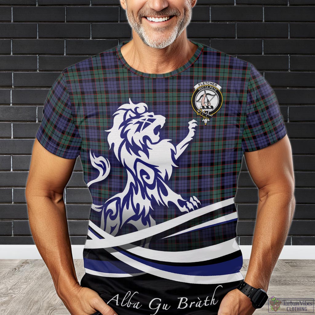 fletcher-modern-tartan-t-shirt-with-alba-gu-brath-regal-lion-emblem