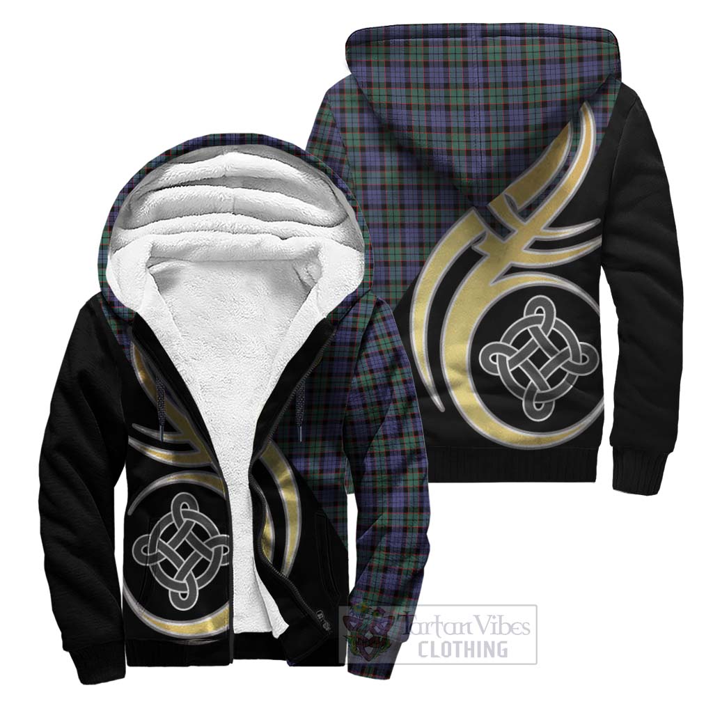 Fletcher Modern Tartan Sherpa Hoodie with Family Crest and Celtic Symbol Style Unisex S - Tartan Vibes Clothing