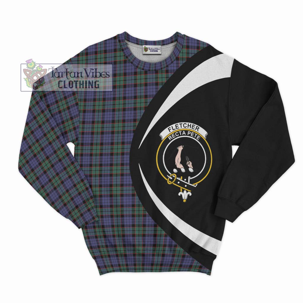 Tartan Vibes Clothing Fletcher Modern Tartan Sweatshirt with Family Crest Circle Style