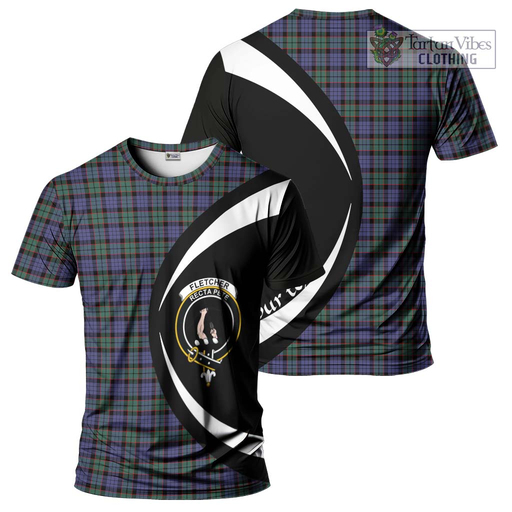 Tartan Vibes Clothing Fletcher Modern Tartan T-Shirt with Family Crest Circle Style