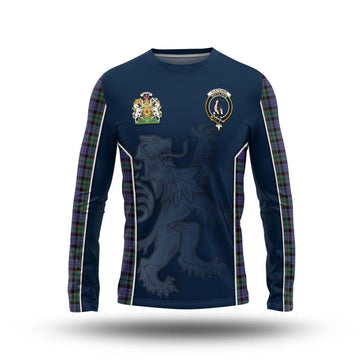 Fletcher Modern Tartan Long Sleeve T-Shirt with Family Crest and Lion Rampant Vibes Sport Style