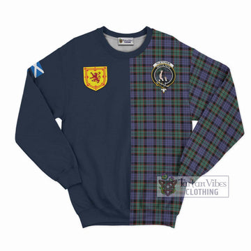 Fletcher Modern Tartan Sweatshirt with Scottish Lion Royal Arm Half Style