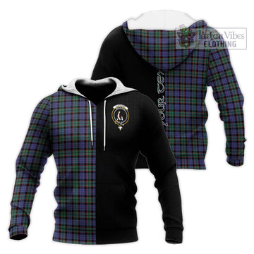 Fletcher Modern Tartan Knitted Hoodie with Family Crest and Half Of Me Style